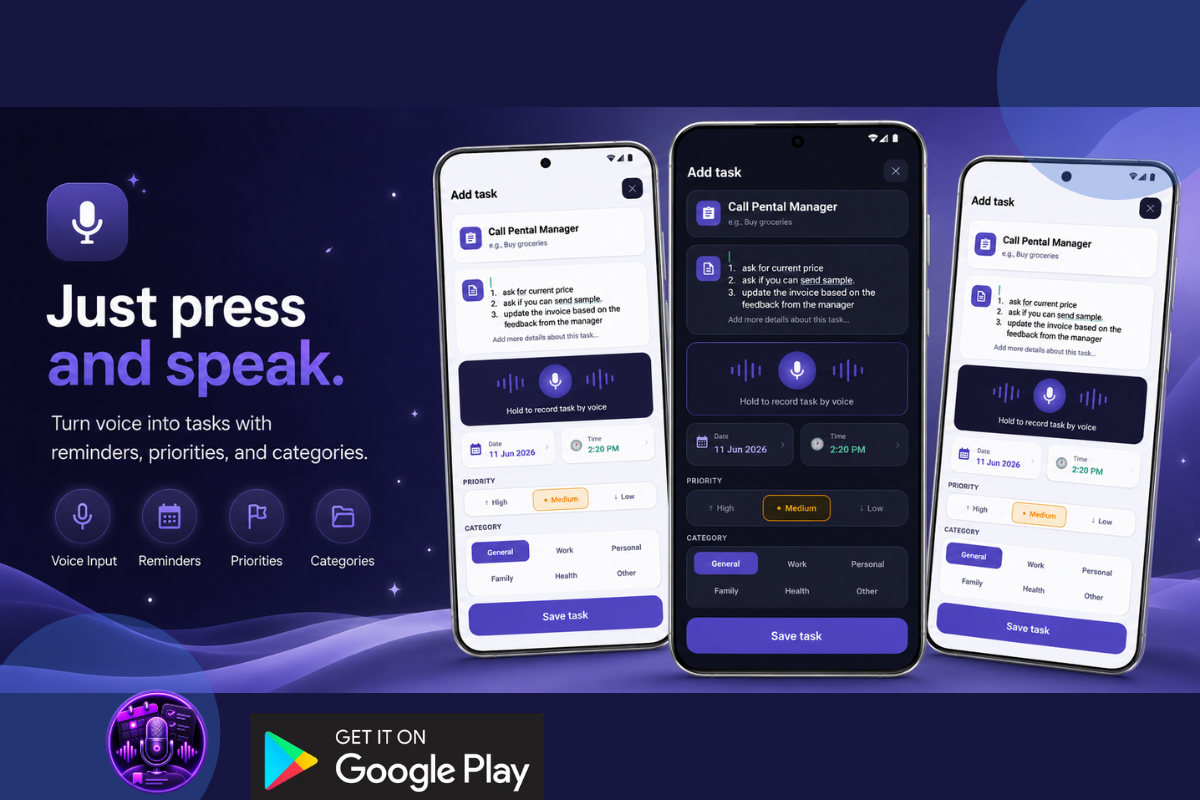 Voice To Do Planner mobile app screenshot